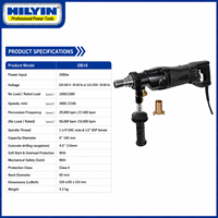 Perceuse à percussion micro HILYIN DB16 160 mm, double usage sec/humide, portative, avec circuit intégré pour le perçage de murs et de béton