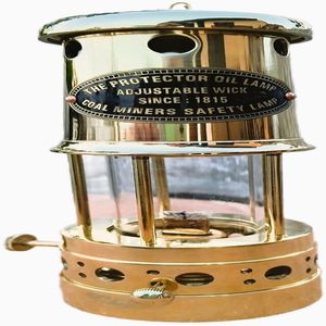 Miner's <b>Lamp</b> Safety Coal Mine <b>Oil</b> <b>Lamp</b> | Antique Ship Lantern Maritime Christmas Gift | Fully Functional Antique Brass Vintage - Product Image 1