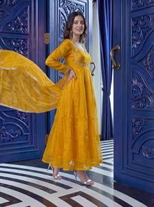 RICH LOOK FENDY Kurta/Kurti de seda con bordado de lentejuelas, ropa festiva para fiestas de Diwali, precio al por mayor, Rama, para mujer, moderna, de secado rápido - Product Image 4