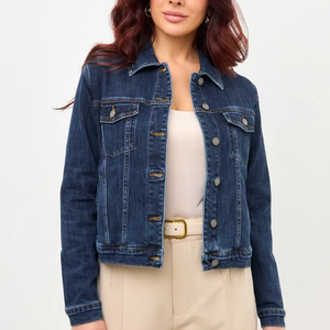 Chaquetas Vaqueras OEM para Mujer, Chaqueta Informal de Mezclilla para Otoño, Abrigo Vaquero con Botones, Chaqueta Vaquera Extra Grande - Product Image 1