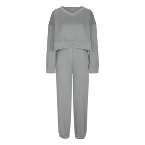 Nouveau surdimensionné de haute qualité épaule tombante femmes survêtement ensemble deux pièces survêtement femmes survêtement de sport - Product Image 5