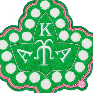 ป้ายปักอักษร AKA แบบเชนีล สีชมพู เขียว ทอง สำหรับตกแต่งเสื้อผ้าแบบสั่งทำ - Product Image 2