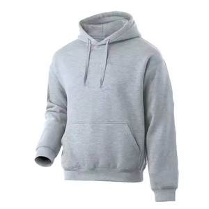 Sweat-shirt à capuche gris pour homme avec imprimé chien dessiné à la main, coupe classique, décontracté, pour l'automne - Product Image 5