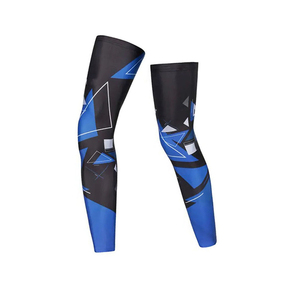 Manchons de cyclisme bleus et noirs à imprimé géométrique, anti-UV, unisexe, taille adulte, en Spandex et Polyester, impression par sublimation - Product Image 4
