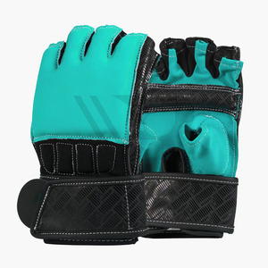Low MOQ Highest Quality Customized <b>MMA</b> <b>Gloves</b> Cowhide Leather <b>Custom</b> Logo Lace-Up Closure Adjustable Wrist Strap UV Protection - Product Image 1