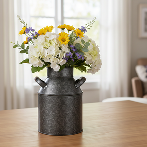 Vase rustique galvanisé Headway de 9,75 po de hauteur, style ferme, pour arrangements floraux, mariages, spas et compositions florales - Product Image 4