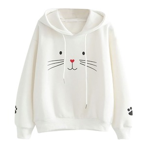 Sudadera con Capucha Personalizada para Mujer, con Gráfico de Gato, Felpa Suave, Estilo Casual, para Invierno - Product Image 5