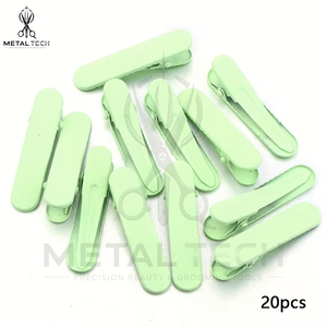 Barrettes à bec de canard professionnelles en métal mat coloré, sans pliage, pour la coiffure et l'application de maquillage en salon - Product Image 6