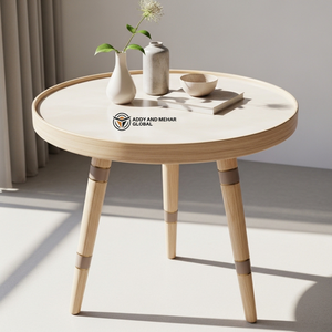 Wholesale Custom Hand Painted Wooden <b>Stool</b> Ethnic Meena Art Decorative Pedestal Durable Indoor Tripod Side <b>Table</b> - Product Image 1