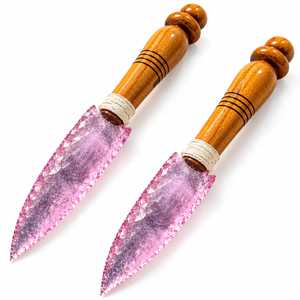Couteau décoratif en cristal de kunzite rose en gros avec manche en bois fait main pour l'altière spirituelle - Product Image 1