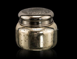 Pot de cire en acier inoxydable en forme de bol rond fait à la main couleur grise Base moulée décoration intérieure de la maison conteneur de cire élégant - Product Image 4