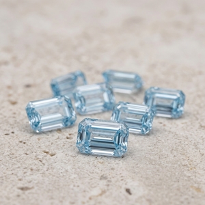 RaaMaa สีฟ้าสวยงาม ทรงเอเมอรัลด์คัท 0.18-0.30 กะรัต 4x2.5 5x3 มม. เพชรบลูไดมอนด์สีน้ำเงินเพาะเลี้ยงในห้องปฏิบัติการ สำหรับทำเครื่องประดับ - Product Image 3