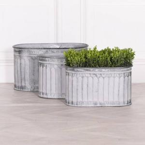 Farmhouse Galvanized Planter Pot With Rustic <b>Country</b> Style For Flowers Herbs Succulents <b>Garden</b> Decoration Patio Landscaping - Product Image 3