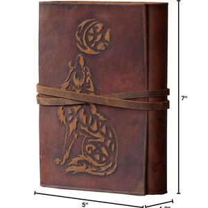Clever wolf leather journal for men grimoire journal <b>with</b> <b>lock</b> leather journals for women - Product Image 2