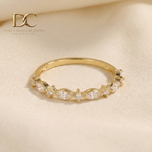 แหวนทองคำแท้ 14KT งานแฮนด์เมด ประดับเพชรทรงบริลเลียนท์ ผลิตในห้องปฏิบัติการ รับรองโดย IGI เครื่องประดับสำหรับผู้หญิง เหมาะสำหรับงานแต่งงานและงานปาร์ตี้ - Product Image 4