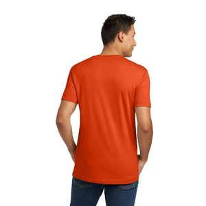 Camiseta de Manga Corta para Hombre, Color Naranja Sólido, 100% Algodón, Corte Regular, Cuello Redondo, Estilo Casual, Tejido de Punto, Tinte Liso, Diseño Personalizado - Product Image 5