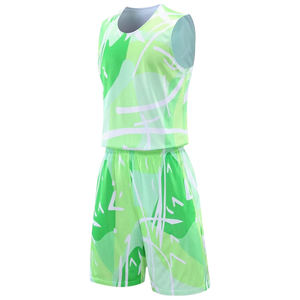 Maillot et short d'équipe de basketball réversibles personnalisés, avec logo, nom, numéro, impression par sublimation, broderie 3D, 100% polyester - Product Image 3