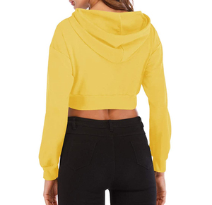 Hoodies courts hautement extensibles de qualité supérieure pour femmes, fabriqués en usine, faible MOQ pour les commandes en gros, sweat à capuche court pour femmes - Product Image 4