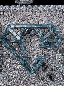 Colgante de Letra con Logotipo Personalizado, Totalmente Cubierto de Diamantes de Laboratorio Coloridos, Joyería Hip Hop, Colgante Cuadrado con Estilo Bling para Raperos - Product Image 5