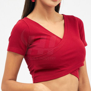 Camiseta corta ligera para mujer en oferta online, camiseta corta de manga corta de verano muy vendida - Product Image 4