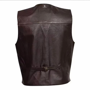 Men's Genuine <b>Leather</b> <b>Vest</b> OEM Adults Custom Wholesale Motorcycle Sleeveless Biker Jacket Vintage Casual Premium Outerwear - Product Image 2