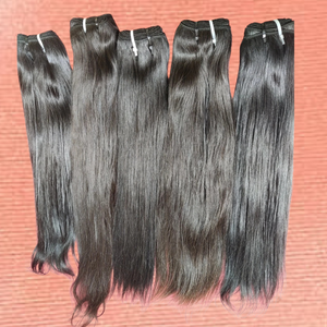 Extensiones de Cabello Liso Virgen Indio Natural Sin Procesar con Cutícula Alineada, Doble Trama, de Una Sola Capa, Color Negro Natural - Product Image 4