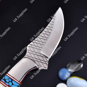 Couteau de chasse EDC à pointe clip, manche en corne de cerf, qualité supérieure, fait main, directement de l'usine, pour farrier, raspador, couteau de camping, OEM/OBM - Product Image 2