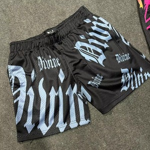 กางเกงขาสั้นสีดำสำหรับผู้ชาย Divine Men's ลายพิมพ์แบบ Sublimation สไตล์สตรีท เอวยางยืด ระบายอากาศได้ดี ผ้าซาติน - Product Image 4