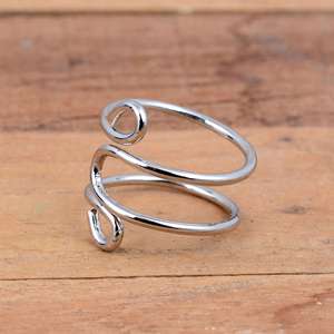 SHYAM JEWELRS Twisted Cable Pattern 925 Silver <b>Wrap</b> Ring Handmade Adjustable Double Band Finger Splint Luxury Unisex <b>Wedding</b> - Product Image 3