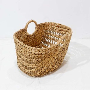 Panier de rangement tissé à la main en jonc de mer naturel avec poignée pour la maison, la salle de bain et la cuisine - Product Image 6