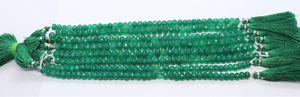 Perles de pierres précieuses en onyx vert naturel facettées, forme rondelle, 7-7,5 mm, pour la fabrication de bijoux, vente en gros - Product Image 5