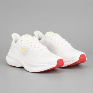 White Low Ankle Running <b>Shoes</b> <b>for</b> <b>Men</b> Breathable Lace Up Sports Sneakers Lightweight Cushioned Footwear <b>for</b> Training and Fitness - Product Image 1