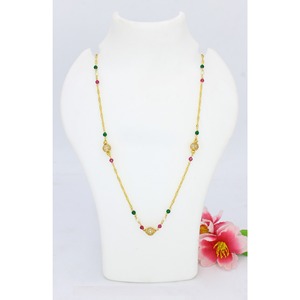 Conjunto de collar AD chapado en oro para mujer, cadena de estilo étnico de Bollywood para compromiso de boda, joyería principal de perlas de moda - Product Image 5