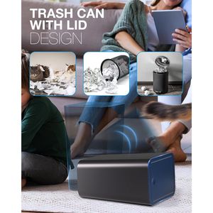 Paquete de 2 Botes de Basura Delgados de Plástico de 4 Galones con Tapa Abatible, Contenedor de Residuos Pequeño de 15 Litros para Baño y Dormitorio - Product Image 4