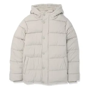 WARPRO INDUSTRY Unisex Light Gray Thick 300g Woven Polyester Fiber Filled Waterproof Windproof Casual Winter Puffer <b>Jacket</b> - Product Image 4