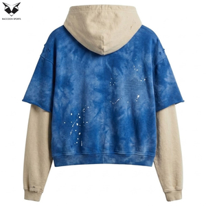 Sweat à capuche surdimensionné à double couche, qualité supérieure, en polaire, chaud, streetwear d'hiver, logo personnalisé, design à fermeture éclair unisexe, sweat à capuche pour homme - Product Image 2