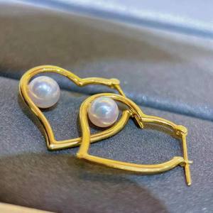 ต่างหูมุกน้ำจืดจูจี้ 7 มม. สไตล์ยอดนิยม ดีไซน์เล็กและทันสมัย - Product Image 3