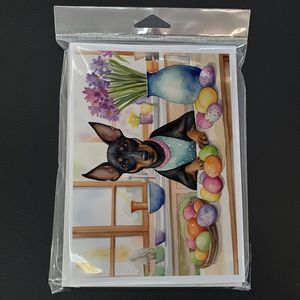 Whimsical Easter Manchester Terrier Paquete de tarjetas de felicitación 8 tarjetas de nota en blanco sobres A7 tamaño 5x7 para escritura de notas decorativas - Product Image 3