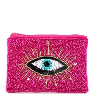 Pochette à Monnaie Chic Faite à la Main avec Perles et Motif Cœur Rose et Or Champagne, Trousse de Maquillage Perlée, Cadeau de Mariage ou de Fête pour Elle - Product Image 2