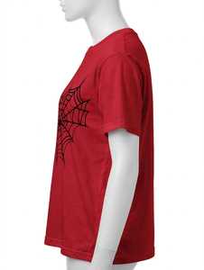 ONETEN APPARELS Camiseta Informal Extra Grande Roja para Mujer, Cuello Redondo, Manga Corta, 100% Algodón, Corte Regular, Transpirable, para Todas las Temporadas - Product Image 3