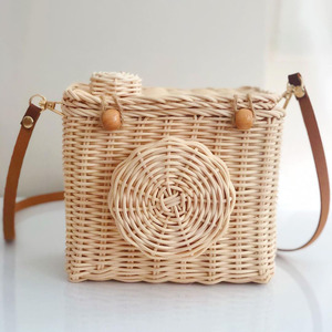 Cestas de ratán con forma de cámara, diseño de moda, bolso cruzado para bebé, cesta de juguetes hecha a mano para niños - Product Image 4