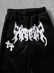 Conjunto de Sudadera con Capucha y Pantalones Deportivos de Pierna Recta con Estampado de Grafiti Gótico de Invierno para Adultos Unisex, con Bolsillos Laterales y Cierre de Cremallera, Ligero - Product Image 6