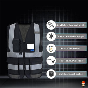Gilet de sécurité réfléchissant haute visibilité avec bandes réfléchissantes sur le devant, vêtements de travail de sécurité pour la construction, prix d'usine - Product Image 3
