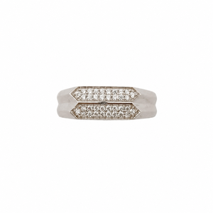 925 Sterling Silver <b>Mens</b> Diamond Double Row Bar <b>Ring</b> Geometric Minimalist Design High Polish Finish Wedding Party Daily Wear Gif - Product Image 1