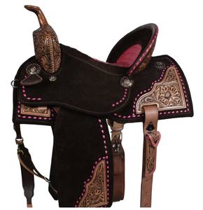 Tackticle Pink Buckstitch Western Saddle Wild West Cowboy Saddle Pleasure Trail Hot Pink Suide Seat Deportes ecuestres - Product Image 5