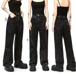 Jeans American Vintage de Pierna Recta con Efecto Desgastado para Verano, Unisex, Lavado Medio, Negro, Transpirables, Ecológicos, de Secado Rápido - Product Image 6