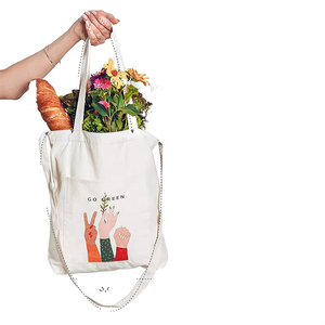 Bolsas de Compras de Algodón al por Mayor con Logotipo Impreso, Bolsas de Compras Orgánicas Personalizadas, Bolsa de Playa Grande de Lona Coreana con Estampado Personalizado - Product Image 2