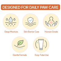 Baume de Luxe pour Pattes de Chien 30ml Hydratation Intense 5x Retenue d'Humidité Réparation de la Barrière Cutanée pour Pattes Sèches et Craquelées Soin des Animaux