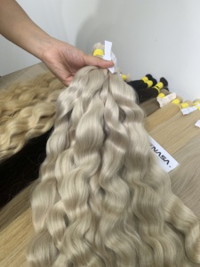 Extensions de cheveux humains vierges vietnamiens en gros Nasa Hair, 100g, couleur claire, 60cm de long, super double drawn, lots en vrac - Product Image 3