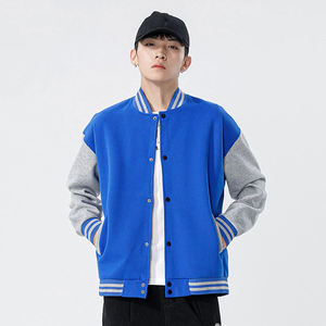 Veste universitaire en cuir de mouton surdimensionnée à imprimé personnalisé, veste boxy boutonnée style Letterman, veste d'hiver - Product Image 6